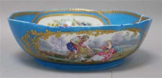 A Sevres bleu celeste salad bowl, 23.5cm